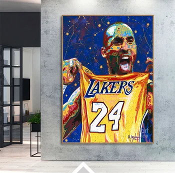 Puikus krepšininkas dievaitis Kobe Bryant 24 Plakatas Kambarį Apdailos Drobė, Tapyba Sienos Menas Namų Deocor (be Rėmelio)