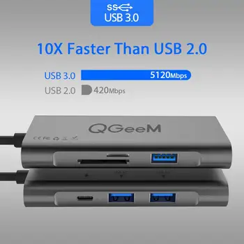QGeeM USB C HUB HDMI Tipo C HUB Su Hdmi USB 3.0 