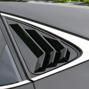 QHCP ABS Automobilių Galinis Trikampis Apdaila Šoninio Lango Užrakto Lipdukas Anglies Pluošto Stiliaus Tinka 