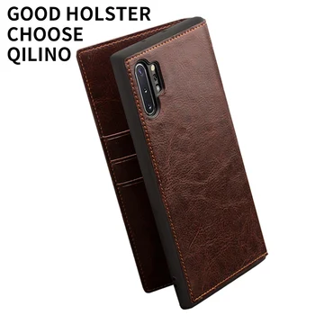 QIALINO Mados natūralios Odos Phone Cover for Samsung Galaxy Note 10 Prabangus Rankų darbo Flip Case for Galaxy Note 10+