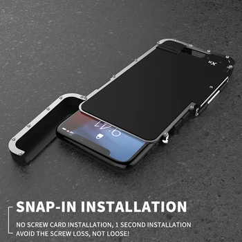 R-tiesiog Nerūdijančio Plieno Metalo Flip Case For Iphone 11 XS MAX XR atsparus smūgiams gaubtas, Skirtas 