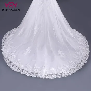 Rankovių V kaklo Elegantiškas Undinė Vestuvių Suknelė, Kristalų, Perlų Duobute Nuotakos suknelė Varčios China Nėrinių Vestuvių Suknelė WX0082