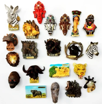 Rankų darbo Dažytos Kenijos Gyvūnų 3D Šaldytuvas Magnetai Turizmo Suvenyrai, Šaldytuvas Magnetiniai Lipdukai Dovanų
