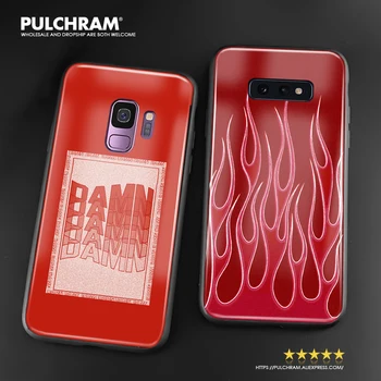 Raudona estetika mielas minkštas silikoninis grūdintas stiklas telefono padengti shell 