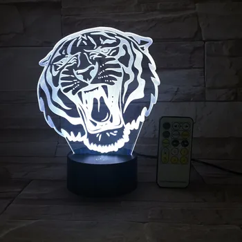 RC Nuotolinio Ar Touch Valdymo 3D Gyvūnų Lion House Dekoro USB Lempa Žaislą Dovanų Luminarias 7 Spalvų Flash Pakeisti Naktį LED Lemputė Dovanų