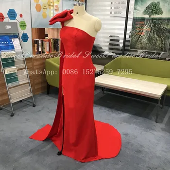 Realios Nuotraukos Baltos Spalvos Undinė Bridesmaid Dresses 2021 Lankas Streamer Vieno Peties Pusėje Padalinta Ilgai Vestuvės Dress Suknelė