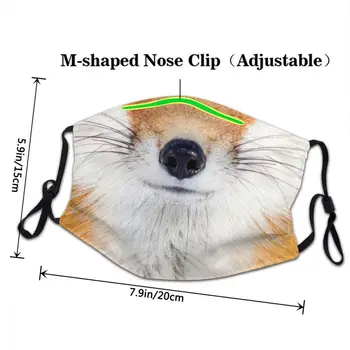 Red Fox Veidas Daugkartinio naudojimo Unisex Suaugusiųjų Veido Kaukė Gyvūnų Modelio 3D Spausdinimo apsauga nuo dulkių Apsauga Apima Respiratorius Nagų mufelinė