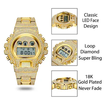 Relogio Masculino MISSFOX vyriški Prabangūs Laikrodžiai LED Skaitmeninis Kvarco 18K Aukso laikrodis Vyrams G Stiliaus Šoko Įrodymas AAA Vyrų Rankiniai Laikrodžiai