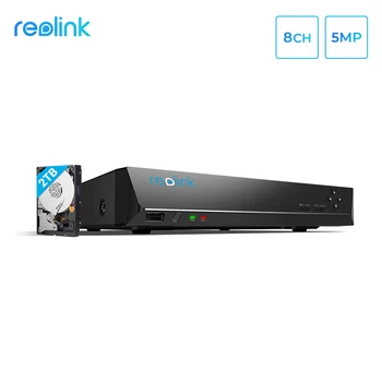 Reolink 8ch RLN8-410 5MP PoE NVR su Built-in 2TB HDD Reolink 4MP 5MP 4K HD IP Kameros TIK 24/7 Vaizdo įrašymas