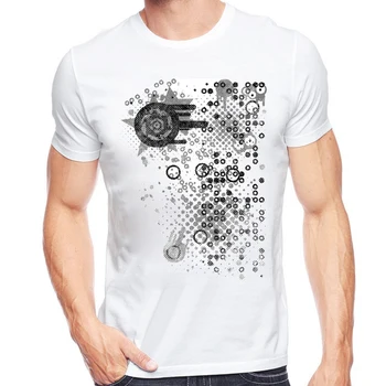 Retro Pustonio Abstrakčiai Ratą ir Taškais Atspausdinta Marškinėliai Vasaros Aukštos Kokybės Geometriniai T-Marškinėliai, vyriški Hipster Kietas Vyras Viršūnės