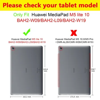 Retro Smart PU Odos Atveju Naują Huawei MediaPad M5 Lite 10 BAH2-L09/W19 DL-AL09 Padengti M5 Lite 10.1 colių Atveju+Filmas+Rašiklis