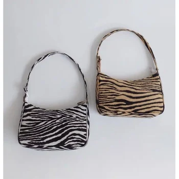 Retro Zebras spausdinti batono, Rankinės, Prabangaus Dizaino Moterų pečių maišą Atsitiktinis Užtrauktuku rankinės Maišelį Pagrindinis Femme Bolso mujer 2020 Naujas