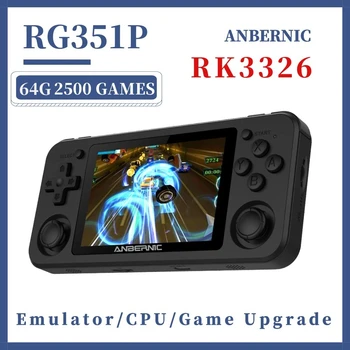 RG351P ANBERNIC RG350P Kišeniniais Žaidimų Žaidėjas 64GB Emuelec Sistema PS1 64Bit Žaidimas IPS RG351 Kišenėje Nešiojami Retro Žaidimų Konsolės