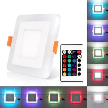 RGB Led Skydelio Lemputė 6w/9w/16w/24W Ultra Plonų Embedded LED Lubų Dėmesio Akrilo Skydelio Lemputė su Nuotolinio Valdymo 3 Modeliai