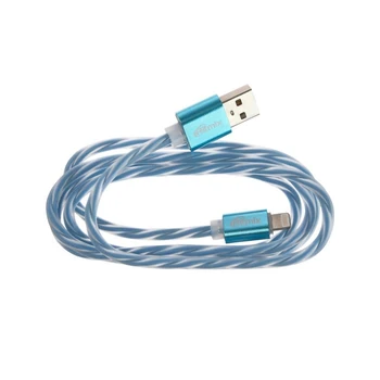 Ritmix RBT-322, Lightning-USB kabelis, 2 A sync / mokestis, silikono pynė, 1 m, mėlyna 4097921