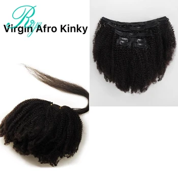 Riya Plaukų Įrašus Brazilijos Žmonių Plaukų Afro Keistą Garbanotas Įrašą Plaukų priauginimas 8 Gabalus Ir 120g/Set Natūralių Spalvų Remy Plaukų