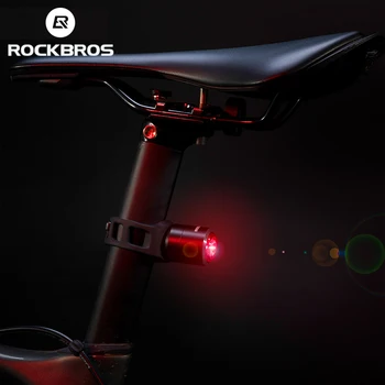 ROCKBROS Dviračio Balno Galinis Žibintas atsparus Vandeniui Protingas Photosensitivit USB Įkrovimo Raudonų Įspėjimo užpakalinis žibintas LED Dviračio Žibintas