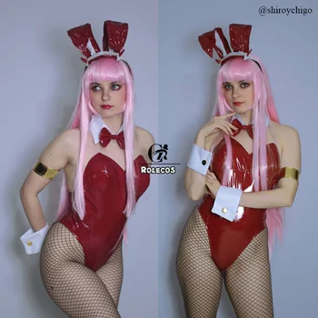 ROLECOS Anime DARLING į FRANXX Cosplay Kostiumų Nulis Du Bunny Mergina Cosplay Kostiumų 02 Seksuali Moteris Jumpsuit Raudona Odos Kostiumas