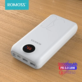 ROMOSS SW30 Pro Power Bank 30000mAh Nešiojamas USB C PD 3.0 Greitai Įkrauti 3.0 30000mAh Powerbank Išorinę Bateriją, skirta 