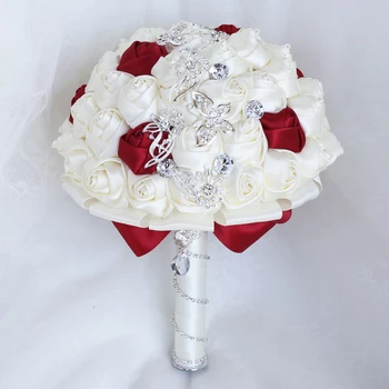 Rose Nuotakos Vestuvių Puokštės Drugelis Kristalų Segė Nuotakos Puokštė Bridesmaid, Diamond Puokštė Santuokos Priedai W2216-Z