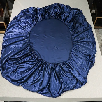 Royal mėlyna šilko imitacijos Prabangus dizainas 2020 Naujas Produktas 1pcs poliesteris Įrengtas lapas nr. pagalvių užvalkalai