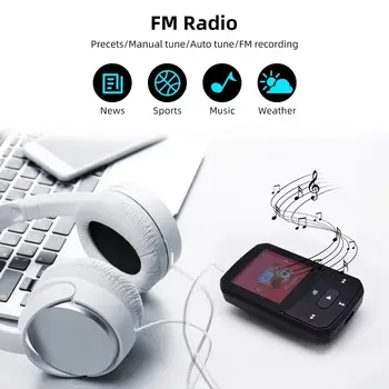 Ruizu LCD Sporto Audio Mini Bluetooth, Mp3 Grotuvas, Muzikos Audio Mp 3 Su Skaitmeninio Radijo Hifi Hi-Fi Ekranas Fm Flac Usb 8GB Įrašą
