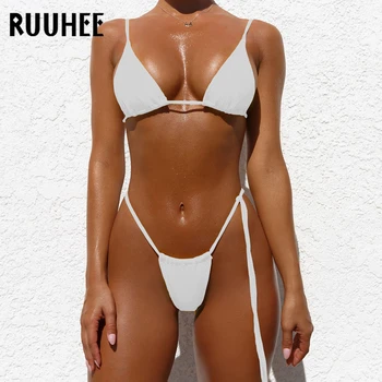 RUUHEE Karšto Micro Bikini Nustatyti Moterų maudymosi kostiumėlį, Kietas Bikini 2020 M Sexy Brazilijos Diržas Moterų maudymosi Kostiumėliai, Maudymosi Kostiumą, Tvarstis Biquini
