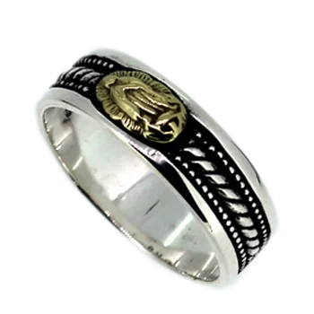 S925 Derliaus Sterlingas sidabro juvelyriniai sidabro žiedas vyrų ir moterų mergelės Marijos bauda asmenybės žiedas