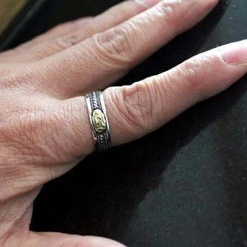 S925 Derliaus Sterlingas sidabro juvelyriniai sidabro žiedas vyrų ir moterų mergelės Marijos bauda asmenybės žiedas