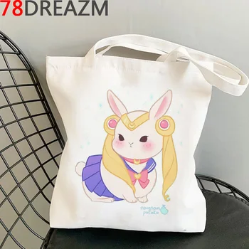 Sailor Moon pirkinių krepšys, rankinė, pirkėjas bolsas de tela bakalėjos shopper bag daugkartinio naudojimo bolsa compra sulankstomas ecobag maišeliu tohidlou