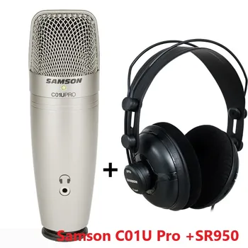 SAMSONAS C01U Pro USB su SR950 Ausinių studija Kondensatoriaus Mikrofonas įrašymo muzikos GAS darbo Garso Foley audio 