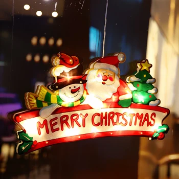Santa Claus Led Siurbtukas Lango Kabo Žibintai Kalėdų Dekoratyvinis Atmosferą Arenoje Puošimas Švenčių Dekoratyvinis Apšvietimas