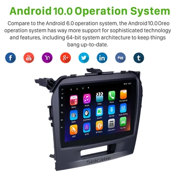 Seicane 9 colių Android 10.0 2 Din Automobilio Radijo 2016 SUZUKI VITARA GPS Galvos Vienetas Tochscreen Wifi Multimedia Player