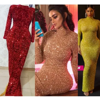 Seksualus Prom Vakaro Suknelės 2020 M. Moteris vakarėlis Undinė Ilga Suknelė Plius dydis Aukso arabų Musulmonų Suknelė Suknelė