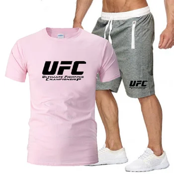 Sekti pavyzdžiu vyrų naujas kostiumas vasarą prekės fitneso sporto spausdinami šortai + T-shirt veikia tiktų vyrų kostiumas 2-piece didelio dydžio