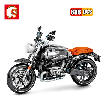 SEMBO 886Pcs Mechaninė Latte Motociklo Blokai Miesto įrangos pardavimas, biuro įrangos Lenktynės Motociklai 