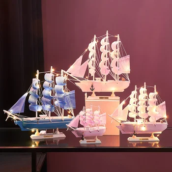 Senovinių Namų Dekoro Burlaivis Figūrėlės Mediterrean Stiliaus Kaustytomis Geležies Laivas 