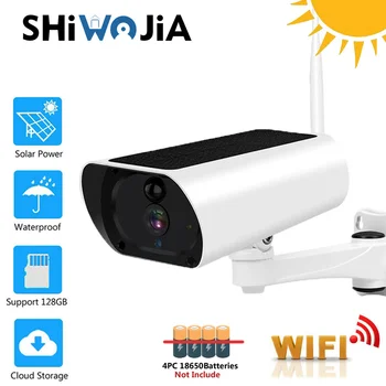 SHIWOJIA 4X Zoom Lauko Kulka IP Kameros Saulės Wifi Saugumo Dviejų krypčių Garso Belaidės Vaizdo stebėjimo kamerų PIR Priežiūros Baterijos vaizdo Kamera