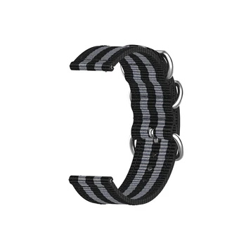 Sidabro Žiedas Sagtis Austi Nailono Diržas, skirtas Huami Amazfit GTR 2 GTS 2 Apyrankę Klasikinis Audinio juosta Smartwatch Keičiamų Watchband