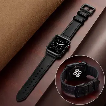 Silikono+Odinis dirželis Apple žiūrėti 5 juostos 44mm 40mm iWatch juosta 42mm 38mm Odos watchband apyrankė 