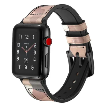 Silikono Odos dirželis Apple watch band 44mm 40mm iwatch 42mm 38MM kamufliažas apyrankė 