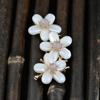 SINZRY NAUJAS rankų darbo goegous natūralių gėlavandenių perlų shell gėlių suknelė sagės pin unikalų mados juvelyrika moterys