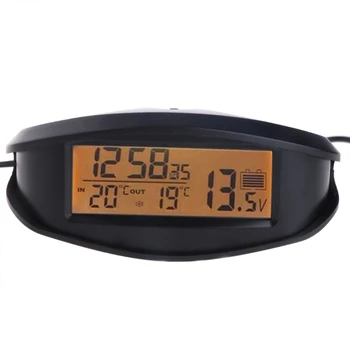 Skaitmeninis Automobilį ir Lauko Termometras Voltmeter Laiko Laikrodis, Signalizacijos, Apšvietimas EC98