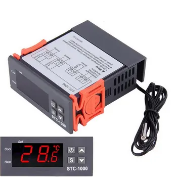 Skaitmeninis Inkubatorius Termostatas Temperatūros Reguliatorius Dvi Išėjimo Thermoregulator 10A Šildymo Aušinimo STC-1000 12V 220V