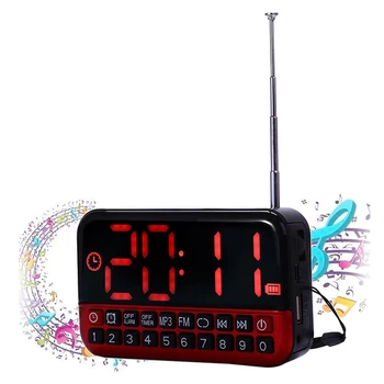 Skaitmeninis Laikrodis LED Ekranas, Radijas, Muzika, MP3 Garsiakalbis Kelionės Atidėjimo Funkcija Belaidžio ryšio Anteną Office Home Tėvų Amžiaus