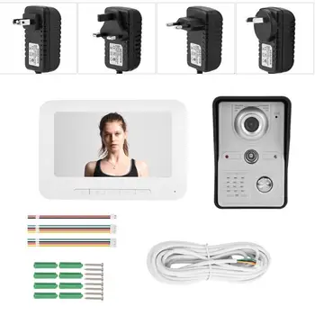 Skaitmeninis LCD 7 Colių Spalvotas Vaizdo Kamera, Durų Žiedas Domofonas Vandeniui Durų Bell Home Security Vaizdo Doorbell Rinkiniai Rinkinį