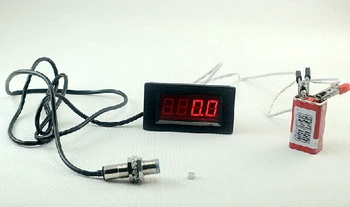 Skaitmeninis LED Punch Tachometras RPM Greičio Skydelis Matuoklis 4 skaitmenų 9999RPM Tacho Gabaritas + Salėje Artumo Jutiklis + magnetas 12v 24v automobilinis