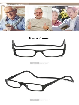Skaitymo Akiniai Vyrams, Moterims, Akinių Mados akiniai skaitymui Akiniai didinamasis stiklas Dovana Tėvams Magnetinio Siurbimo kaklo dizainas+150