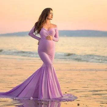 Slidinėti Vakarinę Suknelę Motinystės Fotografija Rekvizitai Nėštumo Suknelė Fotografijos Motinystės Suknelės Už Nuotrauką Šaudyti Maxi Suknelės