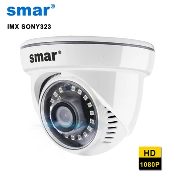 Smar FULL HD 1080P Dome IP Kameros HI3516C+SONY IMX 323 18PCS Nano-IR šviesos DIODAI ONVIF Home Security Aukštos Kokybės Plastiko